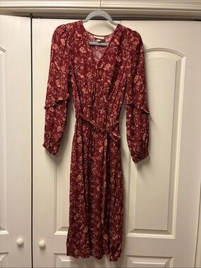 Knox Rose Burgundy Floral Midi Dress
